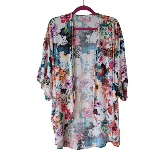 Grace & Lace Other - Bright Whimsy Floral Lightweight Kimono Beach Robe